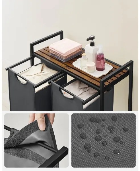 Kôš na bielizeň REX hnedá/sivá