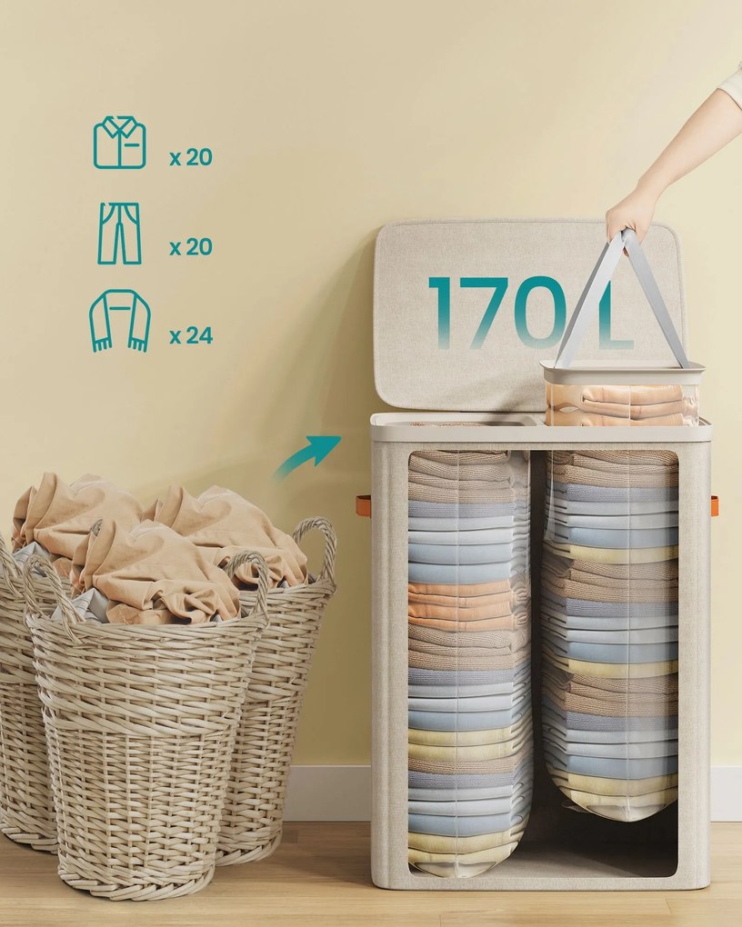 Kôš na bielizeň Daisy Beige 2x85l