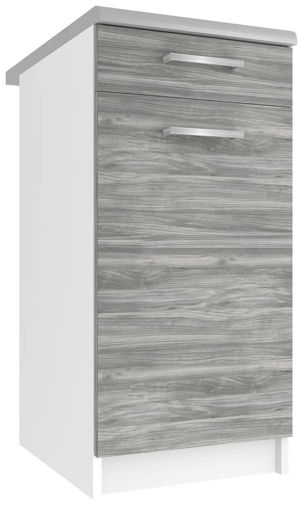 Kuchynská skrinka Belini spodná so zásuvkami 40 cm šedý antracit Glamour Wood s pracovnou doskou TOR SDSZ1-40/1/WT/GW/0/E