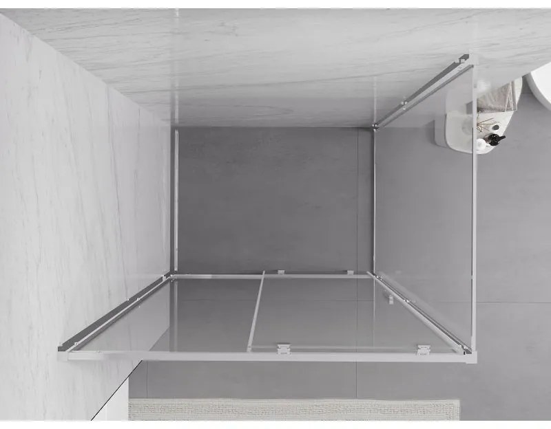 Mexen Exo, sprchovací kút s posuvnými dverami 140 x 75 cm, 6mm číre sklo, chrómový profil, 8151-140-075-01-00