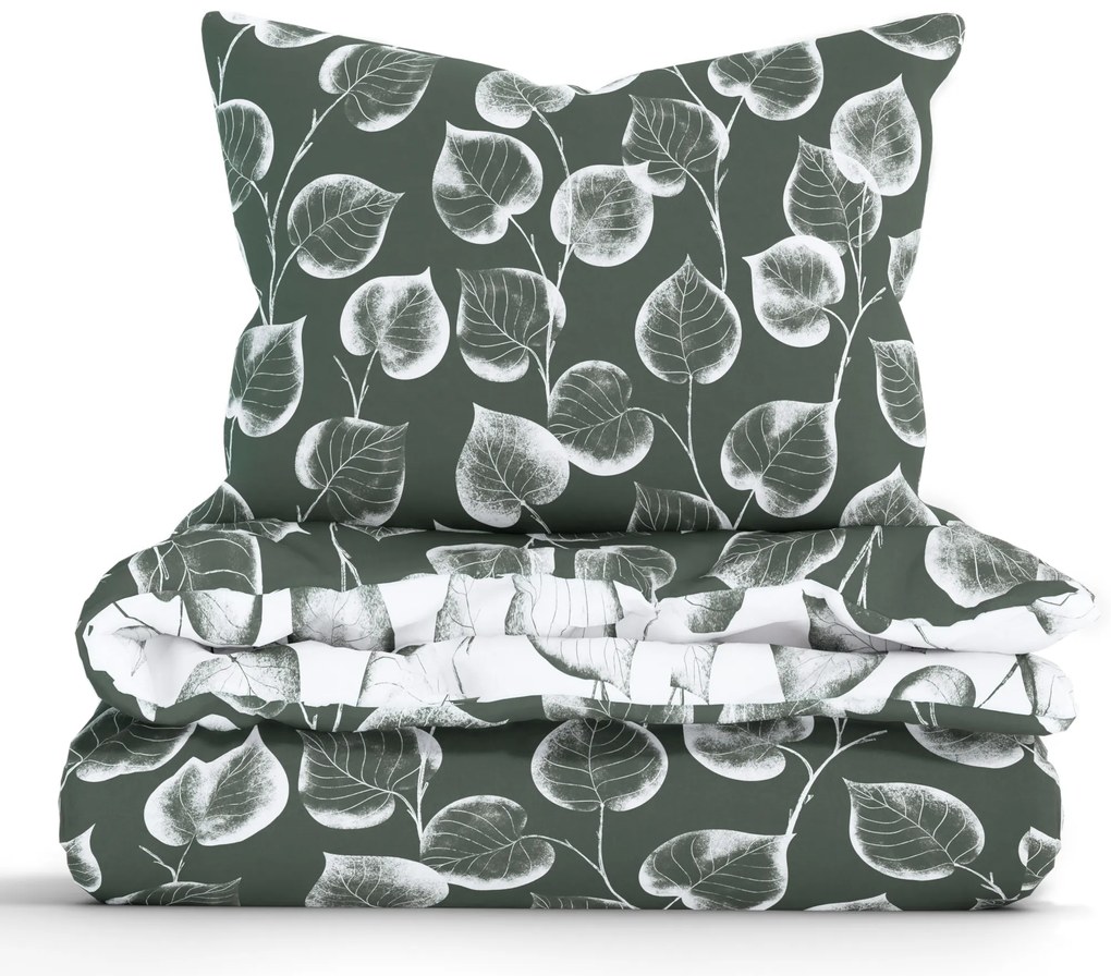 Predĺžené bavlnené obliečky Renforcé - Eliot tmavo zelený