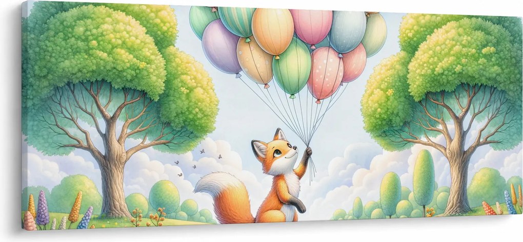 Obraz – Šťastná líška (120x50 cm)