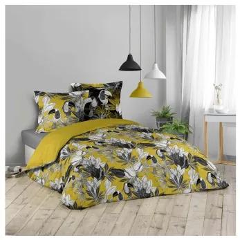 Sammer Originálne posteľné obliečky v žltej farbe s motívom kvetov 220x200 cm 3574386431354 220 x 200 cm