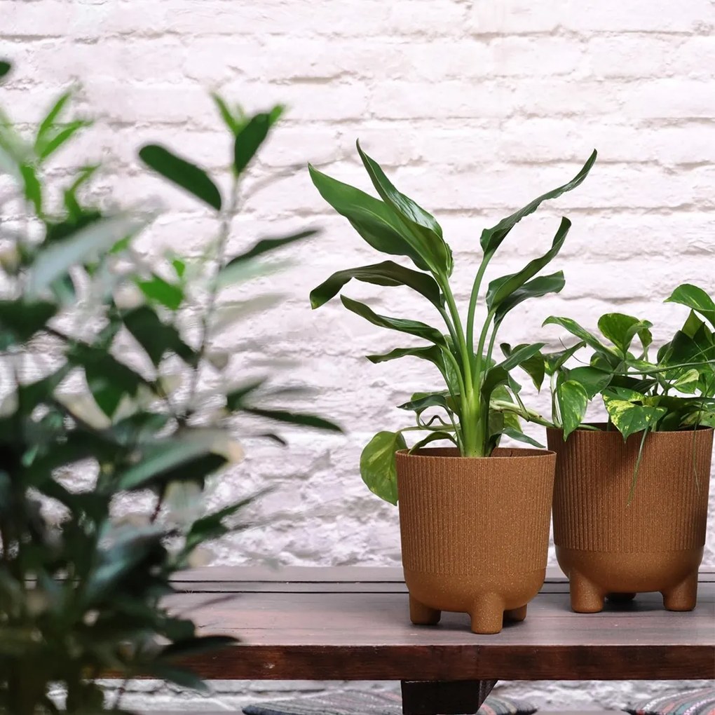 PLASTOVÝ KVETINÁČ HARMONY ECO 18X16 CM HNEDÁ