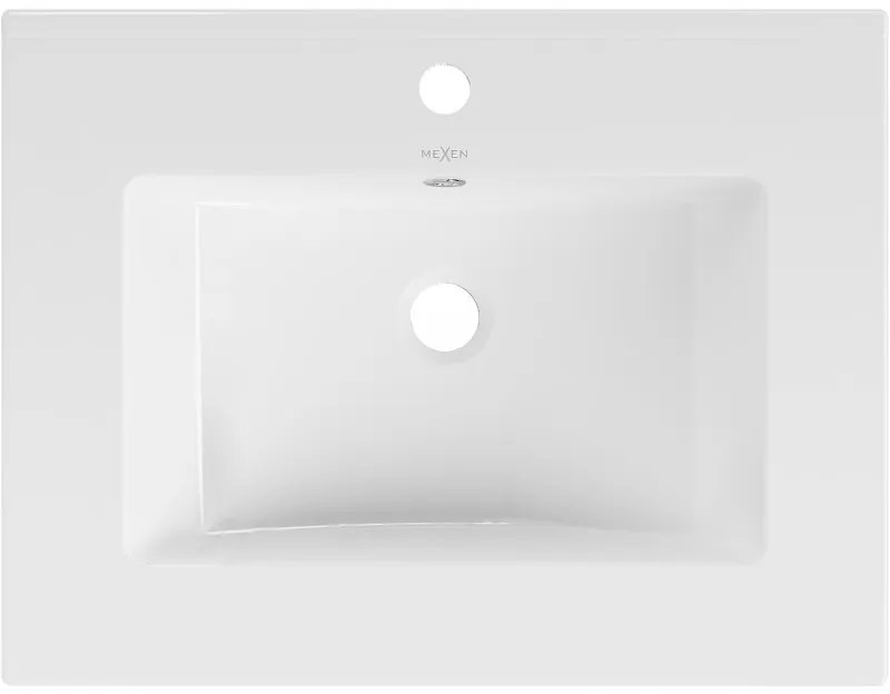 Mexen Atena, umývadlo na zapustenie do dosky 61 x 46 cm, biela, 25016000