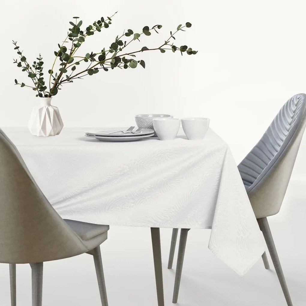 Súprava obrusov a behúňov na stôl AmeliaHome Gaia 115x250+35x250 cm biela