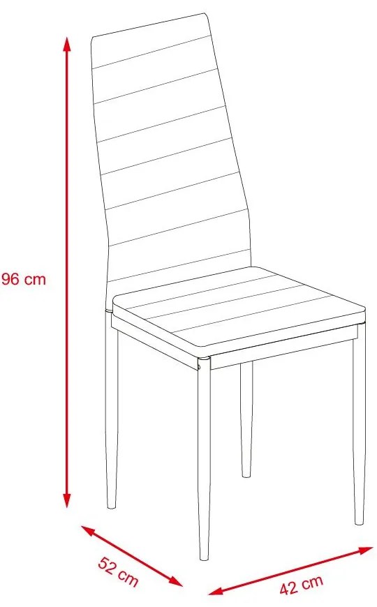 Veľký jedálenský set 6x stolička + stôl Catini MONET – sivá farba