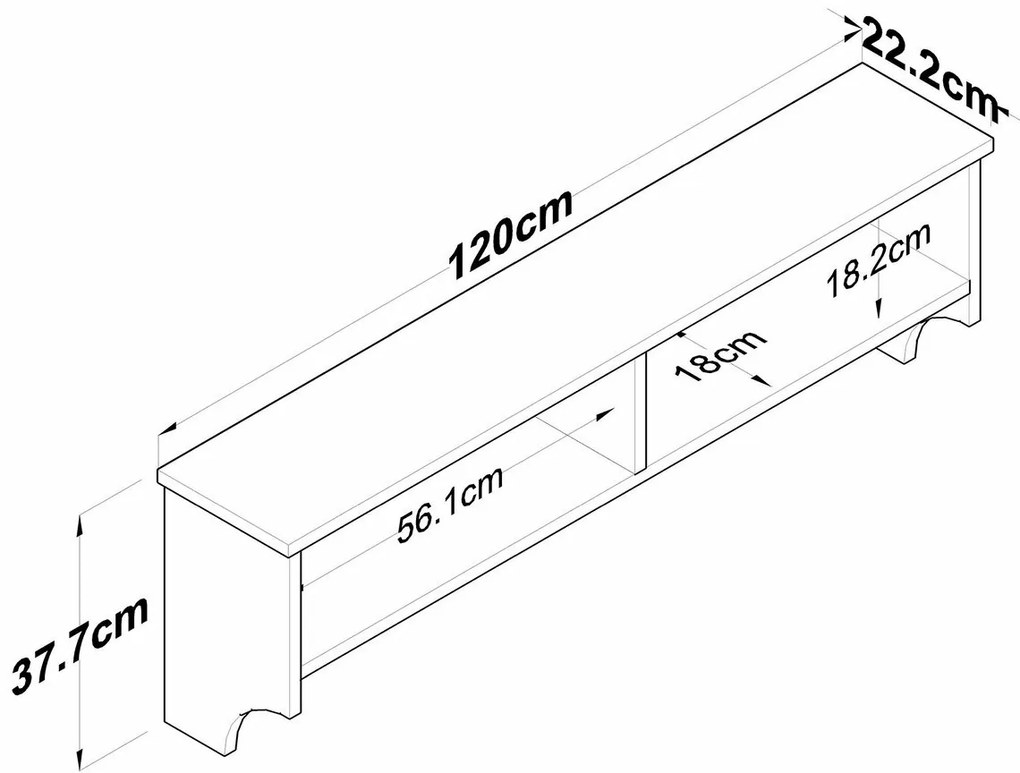 Nástenný vešiak Polo White and Walnut