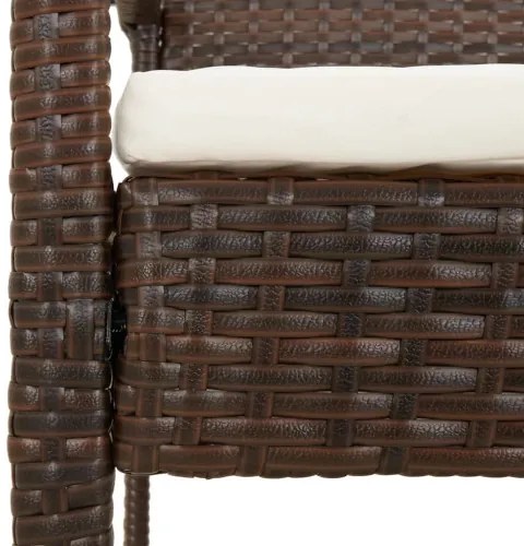 vidaXL Záhradná lavička s vankúšmi hnedá 105 cm polyratan-