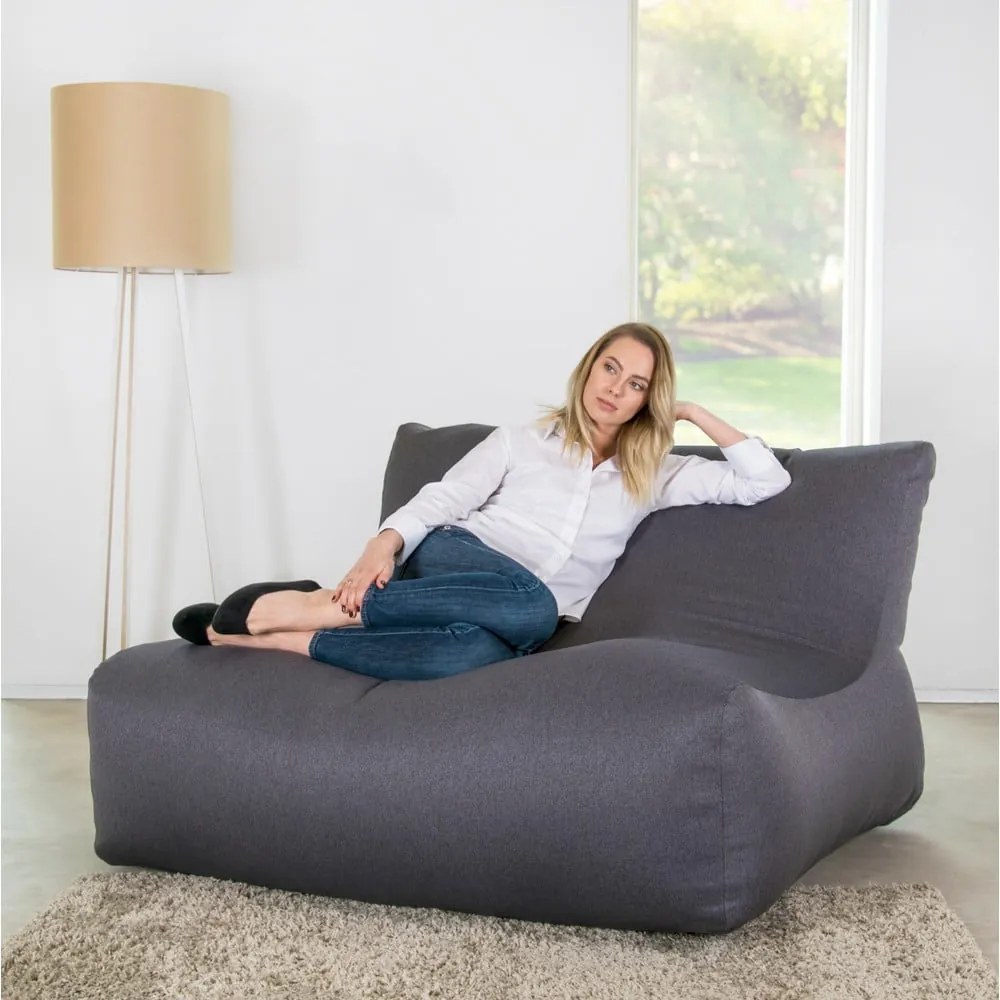 Krémový sedací vak z textílie buklé Sofa Lounge – SLOWDOWN