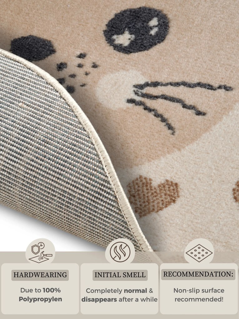 Hanse Home, Detský koberček Adventures 105963 Cream Beige kruh, 140x140 (priemer) kruh, béžová, detská izba