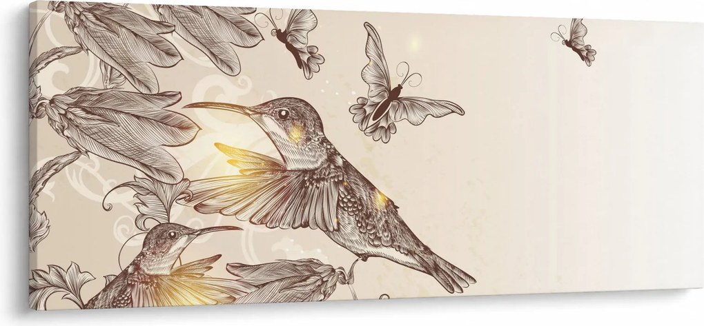 Obraz - Kolibríky (120x50 cm)