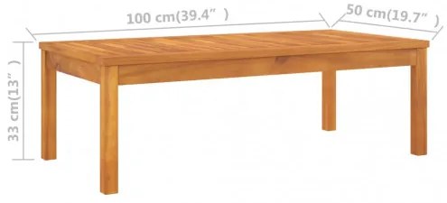 vidaXL Konferenčný stolík 100x50x33 cm masívne akáciové drevo-