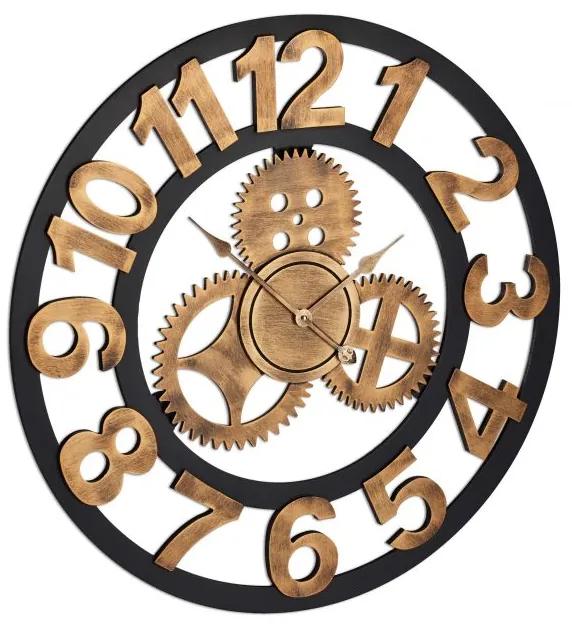 Nástenné hodiny XL s ozubenými kolieskami RD3274, 80 cm, zlaté