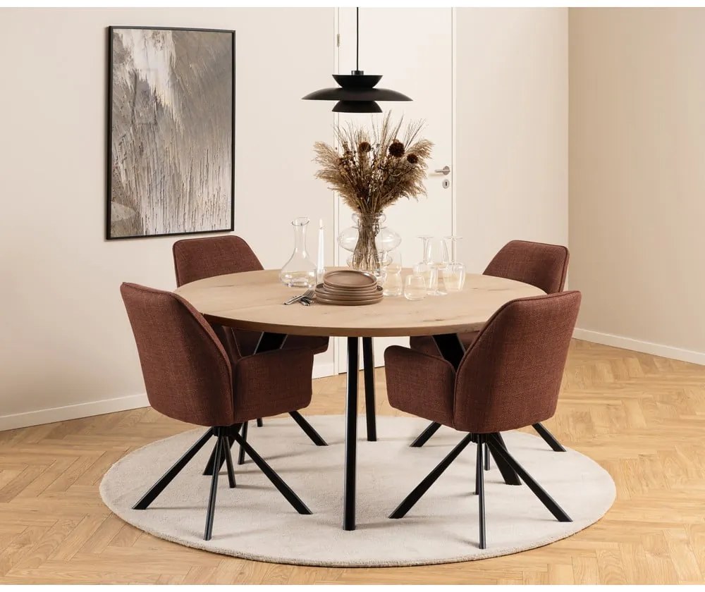 Čalúnené jedálenské kreslá v súprave s podrúčkami 2 ks v tehlovej farbe Glenda – Actona