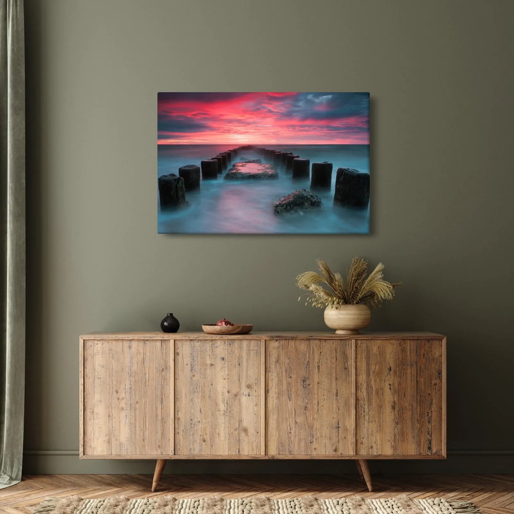 Obraz - Skaly v mori (90x60 cm)