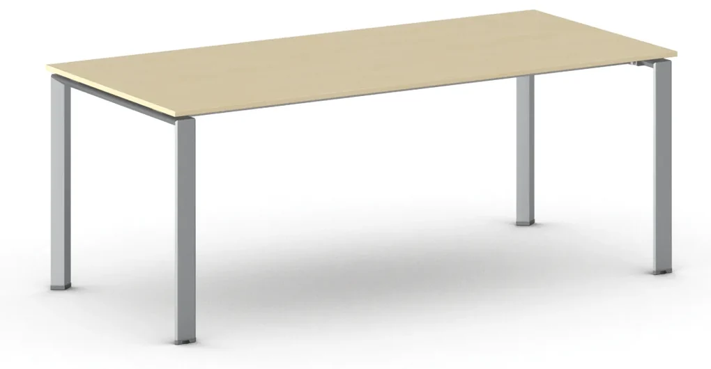 Rokovací stôl PRIMO INFINITY so sivostriebornou podnožou 2000 x 900 x 750 mm, breza