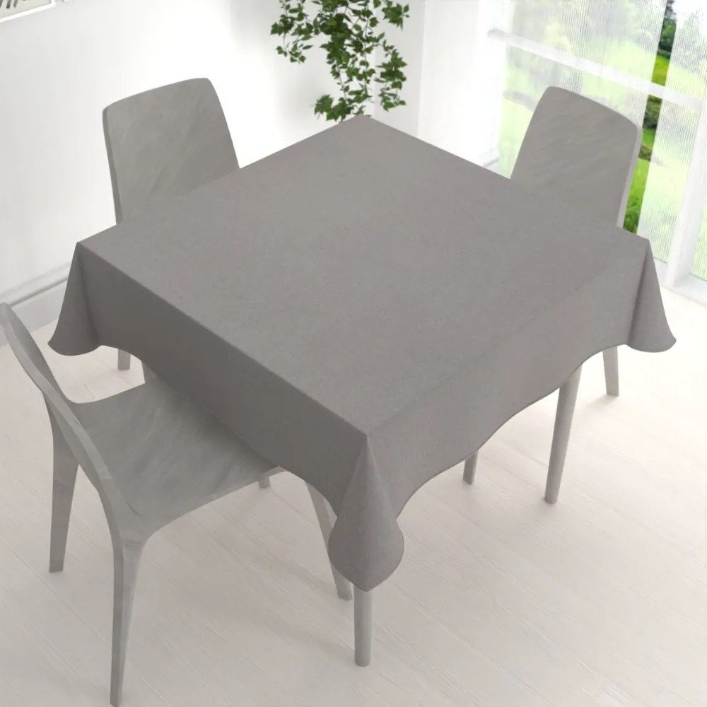 Biante Veľký dekoračný štvorcový obrus BKR-503 Sivý režný 200x200 cm