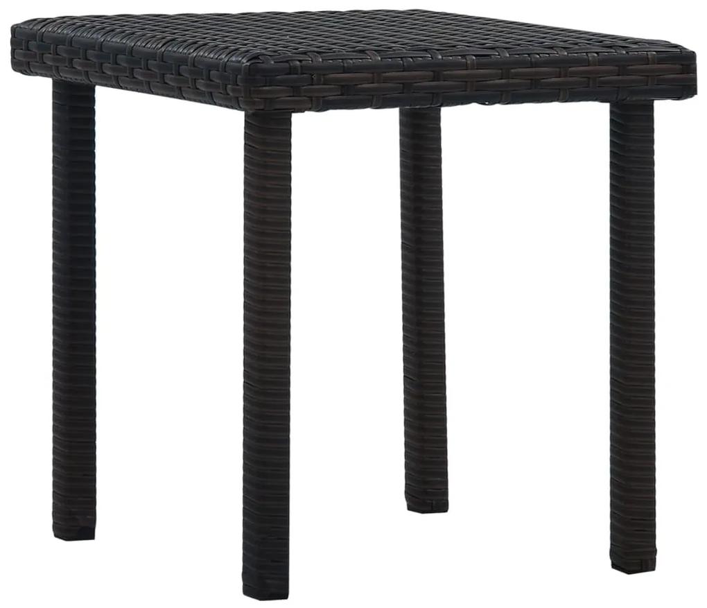 vidaXL Záhradný čajový stôl hnedý 40x40x40 cm polyratanový