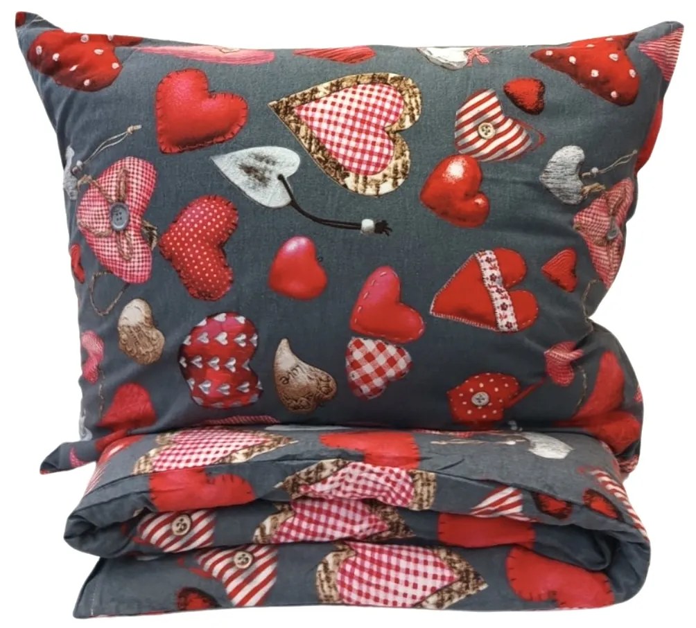 Obliečky flanelové Lovestory 200x140cm+90x70cm TiaHome