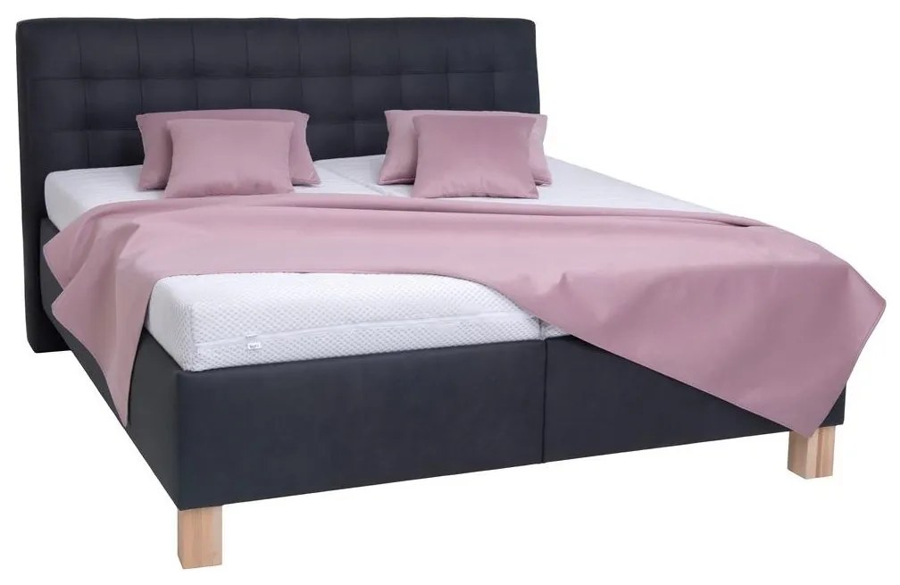 Čalúnená posteľ VIOLET 160x200 cm s matracom a úložným priestorom, antracitová 8590828932420