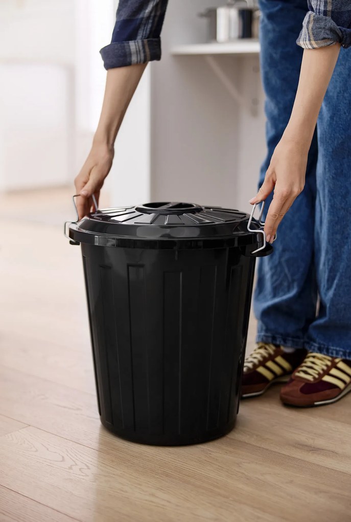 Rotho Odpadkový kôš s vekom a kovovými zámkami MINI POPOLNICA 25l