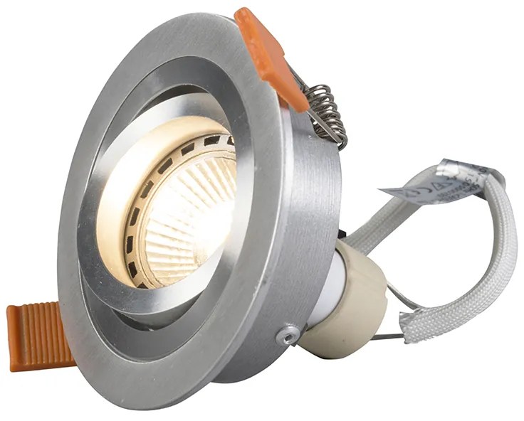 Sada 6 moderných zapustených bodových svetiel oceľ - Rondoo