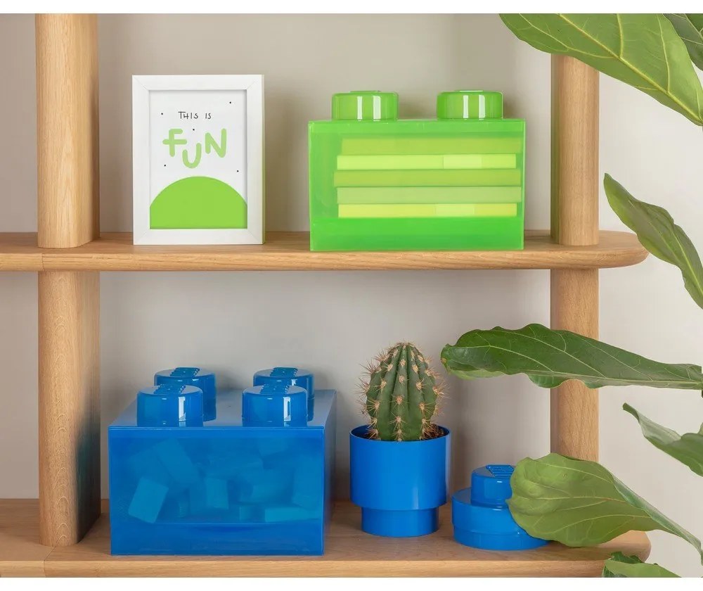 Zelený plastový detský úložný box 25x25x18 cm – LEGO®