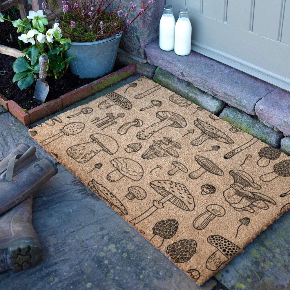 Rohožka z kokosového vlákna 40x60 cm Mushrooms – Artsy Doormats