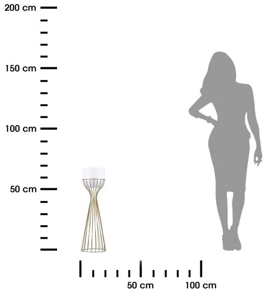 Kovový kvetináč LOFT 56x20 cm zlatá/biela