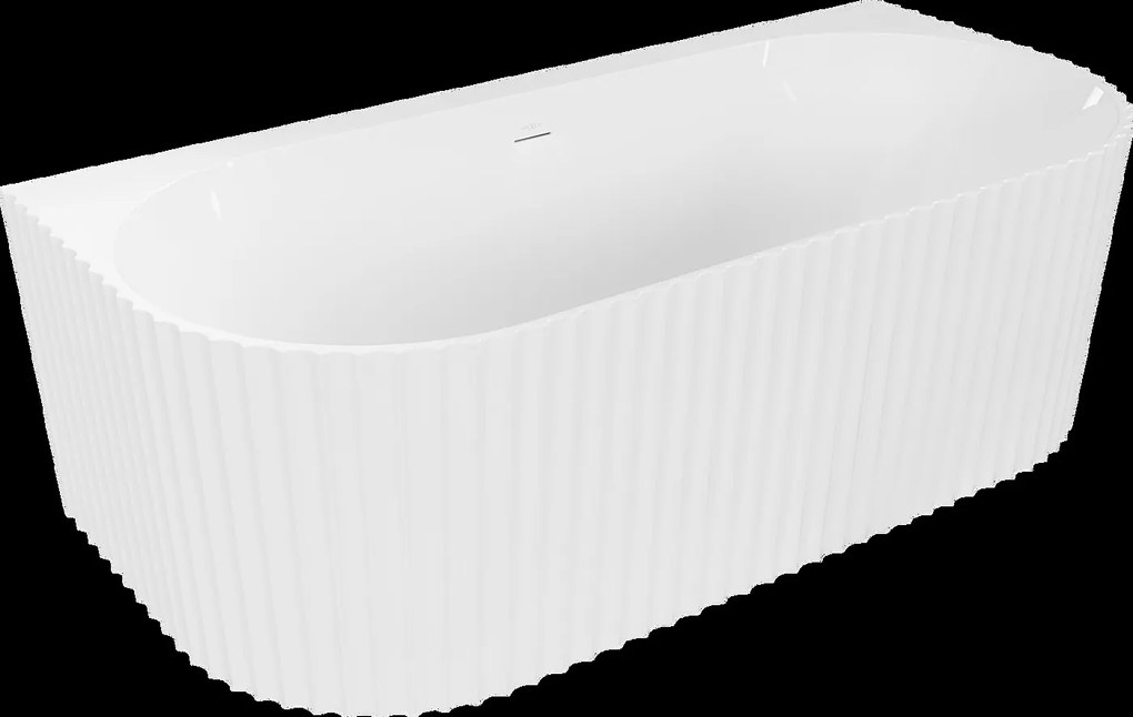 Mexen Sella, voľne stojaca vaňa ku stene, drážkovaná, 170 x 80 cm, biela lesklá, 52711708000-SS