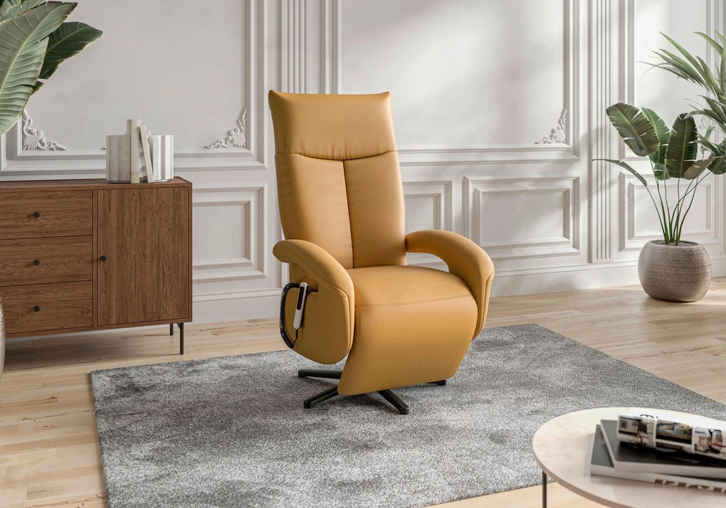 XXXLutz KRESLO, koža, kari žltá Sit & More - Online Only obývacie izby - 0001440121D9