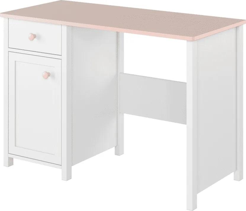 Detský písací stôl GIGLU biely/ružový