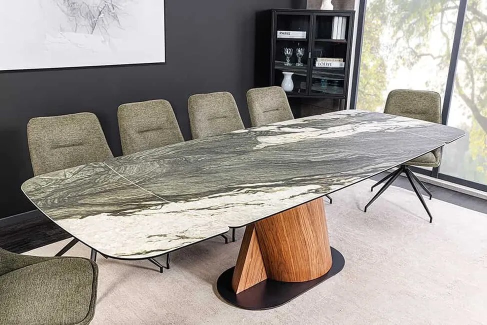 Rozkladací jedálenský stôl s keramickou doskou Garland taupe šedá 180-260cm