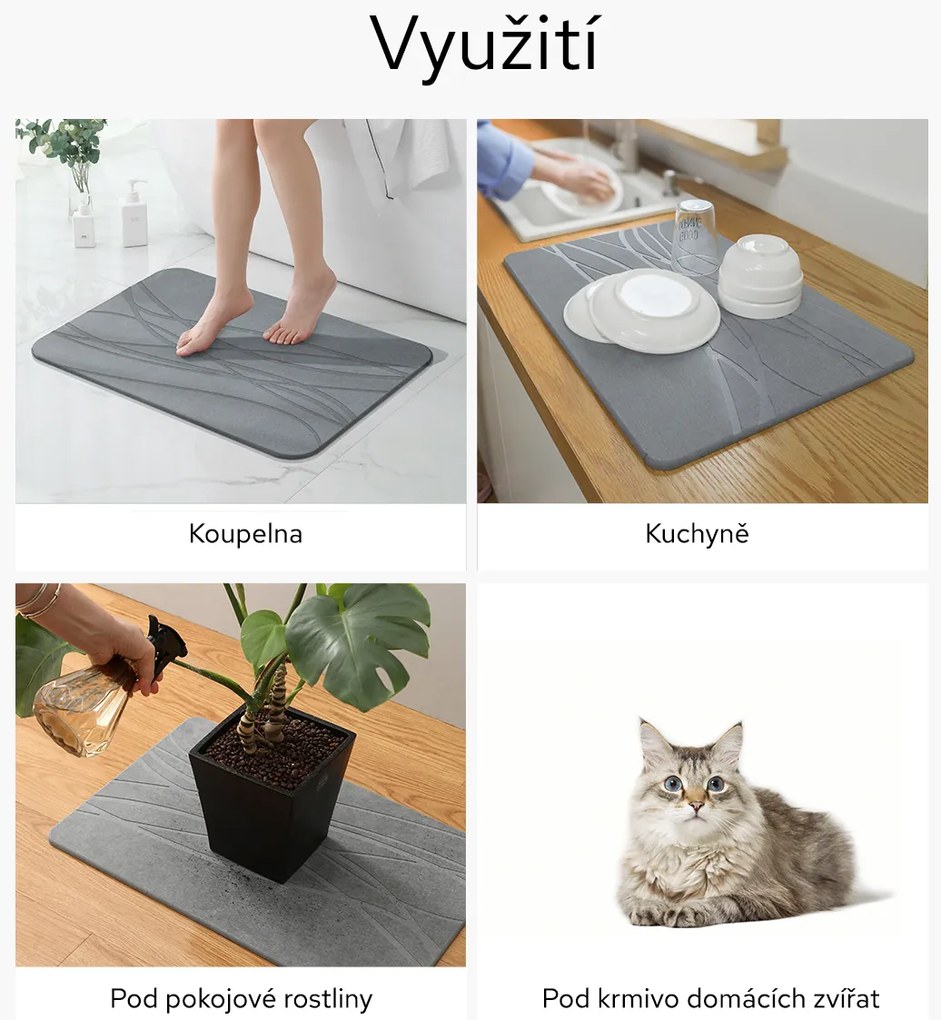 Bezdoteku Kremelinová predložka do kúpeľne čierna 60x39