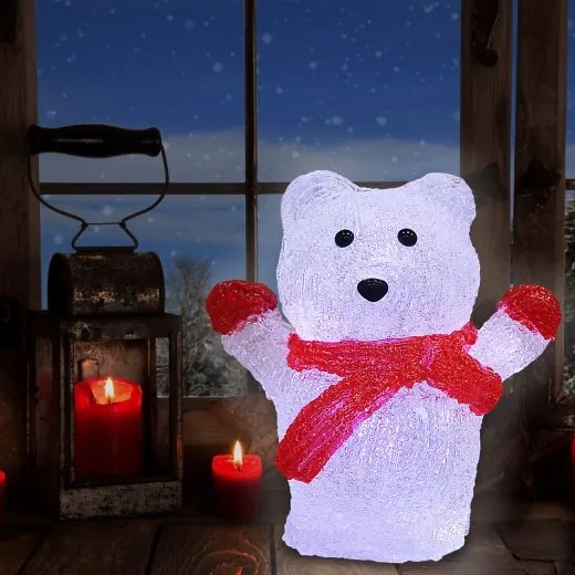 InternetovaZahrada Vianočný ľadový medveď s LED osvetlením