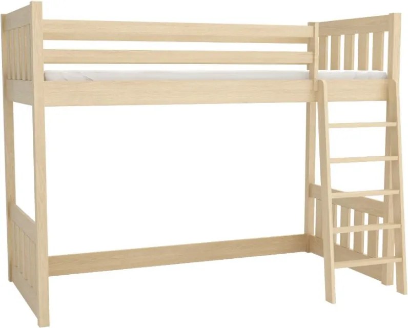 Detská vyvýšená posteľ z masívu borovice ALVIN - 200x90 cm - PRÍRODNÁ BOROVICA