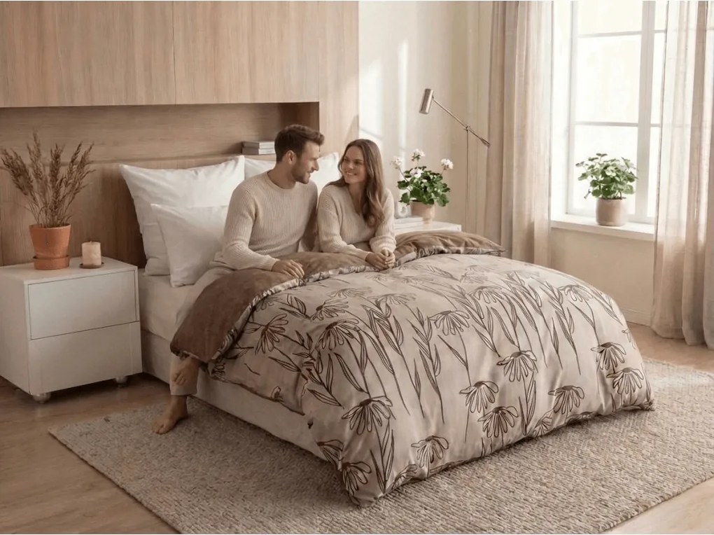 Flanelové obliečky z mikrovlákna MINARO béžové Rozmer obliečky: 70 x 90 cm | 140 x 200 cm