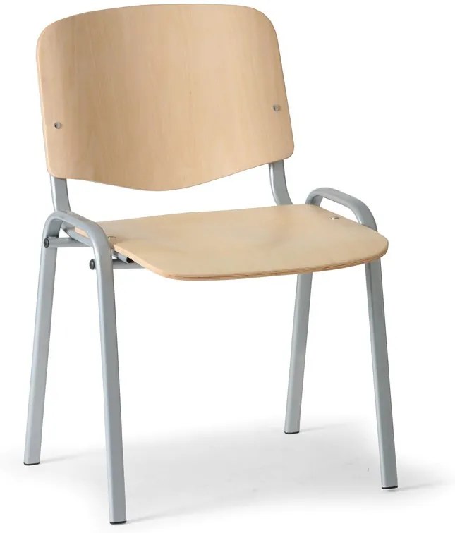 Drevená stolička ISO, buk, konštrukcia sivá, nosnosť 100 kg