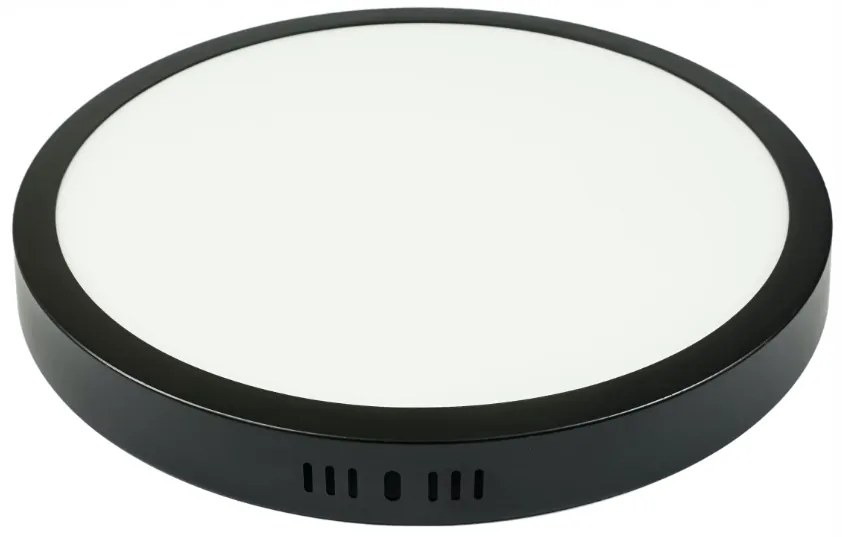ecoPLANET Kruhový LED panel pre povrchovú montáž - čierny - 24W - neutrálna biela