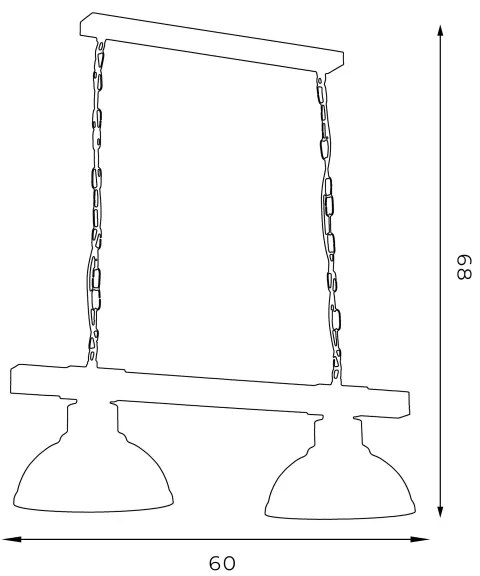 Luster na reťazi Hakone 2xE27/60W/230V tmavá