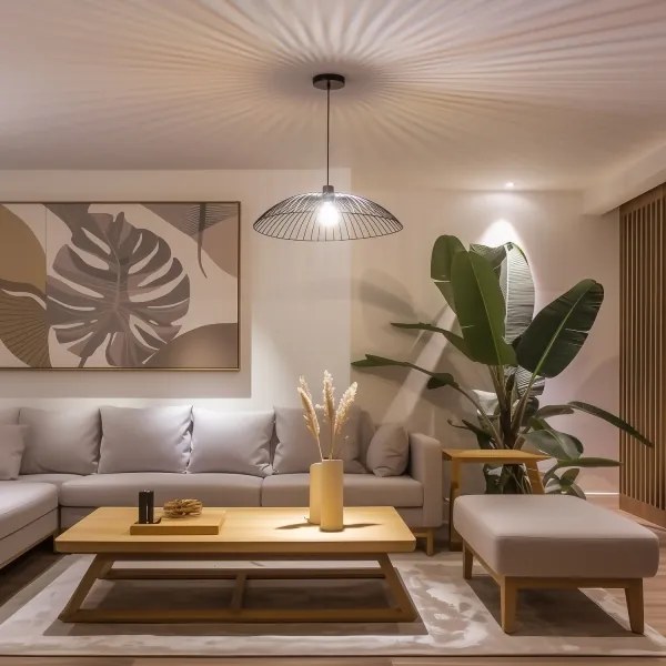 Brilagi - LED luster na lanku CERIA WIRE 1xE27/40W/230V priemer 60 cm čierna