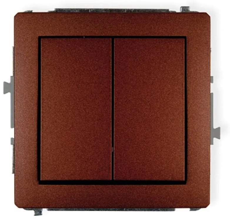 Vypínač dvojitý hnedý D DWP-2