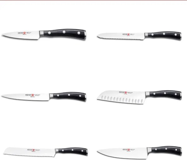 Wüsthof - Sada kuchynských nožov v stojane CLASSIC IKON 7 ks jaseň/čierna