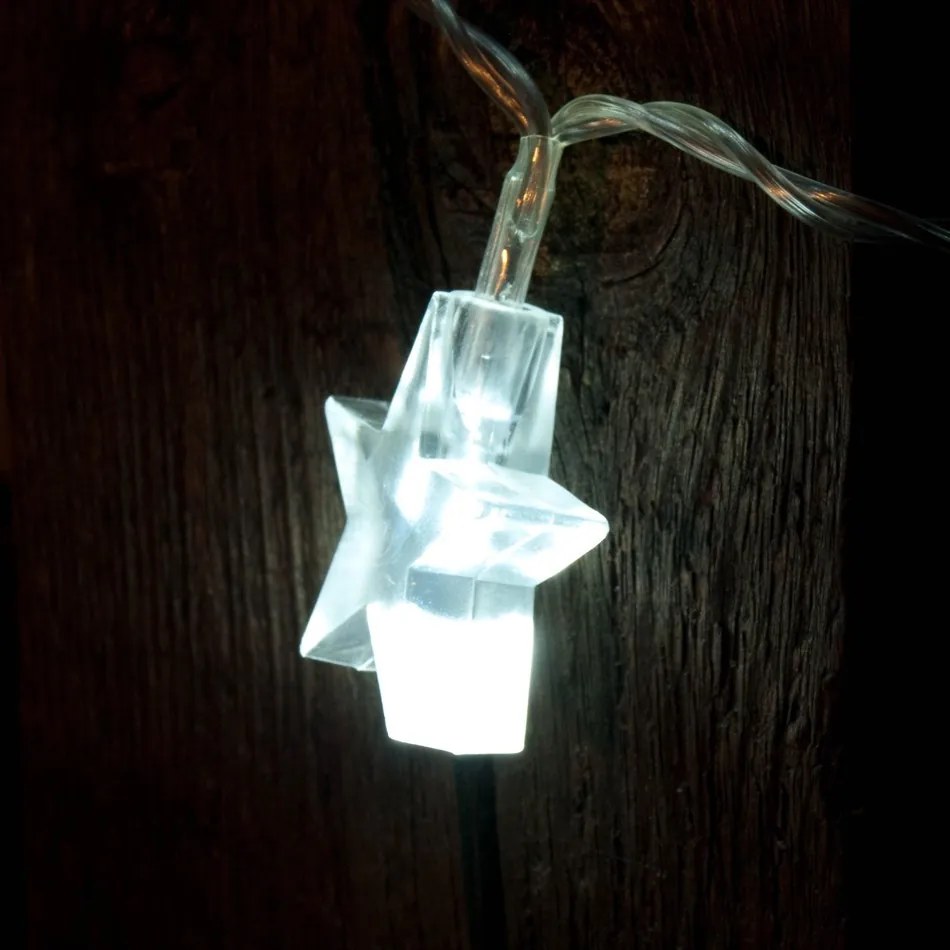 DECOLED LED svetelná reťaz na batérie, ľadovo biela, 1,8 m