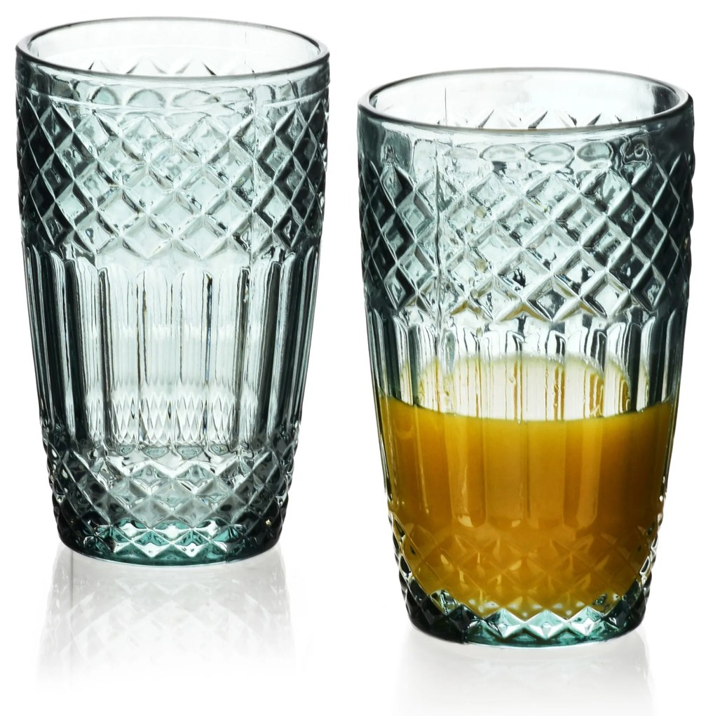 Sada 4 ks sklenic ELLA 370 ml zelená