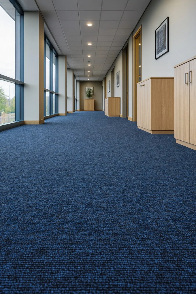 Timzo, Koberec metráž Mammut 8039 modrý navy, na mieru, šíře 4m, modrá, ab (mriežka), chodba / predsieň