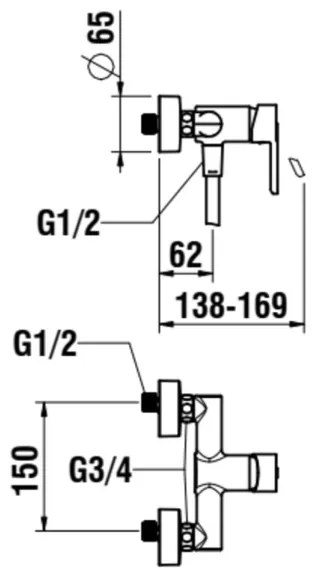LAUFEN H3310810041311 - Sprchová súprava s batériou LUA lesklý chróm