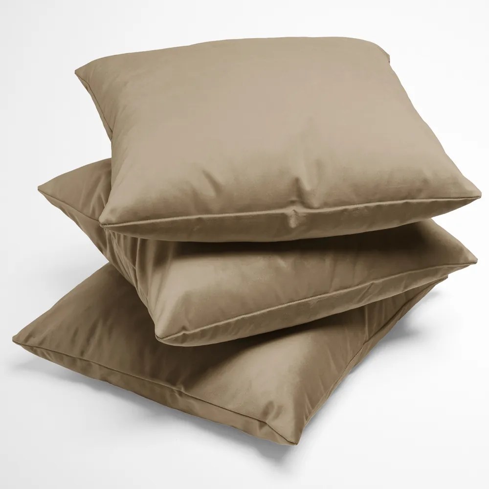 Biante Zamatová obliečka na vankúš Velvet Prémium SVP-026 Kávovo béžová 60 x 60 cm
