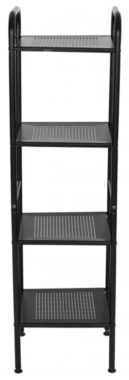 Erga Lexa, kúpeľňový kovový regál so 4 policami 28x33x114,5 cm, čierna matná, ERG-YKA-P.LEXA-4-BLK